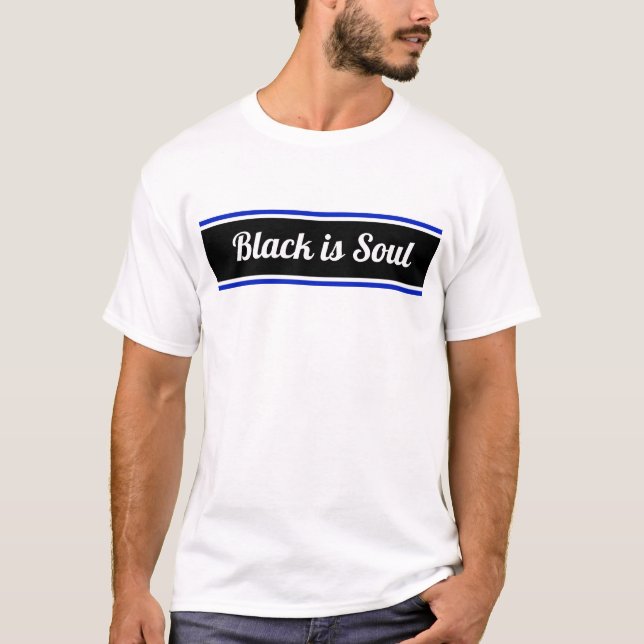 Svart är själ redigerbar text t shirt (Framsida)