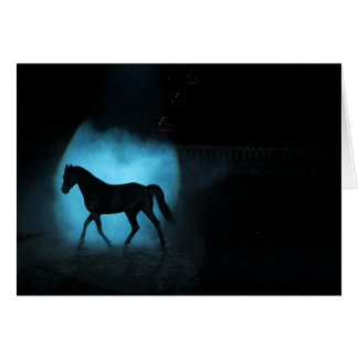 Svart arabisk hingst hälsningskort