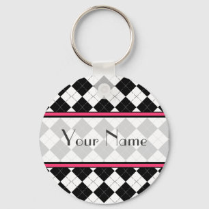 Svart Argyle Keychain Nyckelring