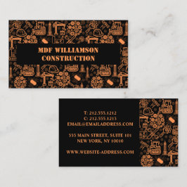 svart arkitektonisk blåkopia Ingenjör Mönster Visitkort