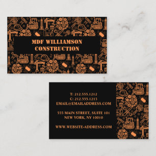 svart arkitektonisk blåkopia Ingenjör Mönster Visitkort