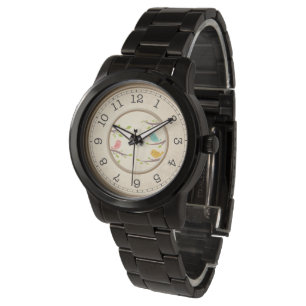 Svart årsdagsarmbandsur - Kraftigt vintageurtag Armbandsur