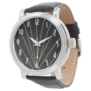 Svart Art Deco-design Armbandsur