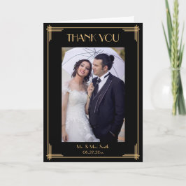 Svart art décotack som gifta sig hälsningkort tack kort