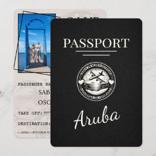 Svart Aruba Passport sparar datum Spara Datumet
