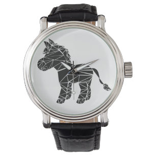 Svart åsna armbandsur