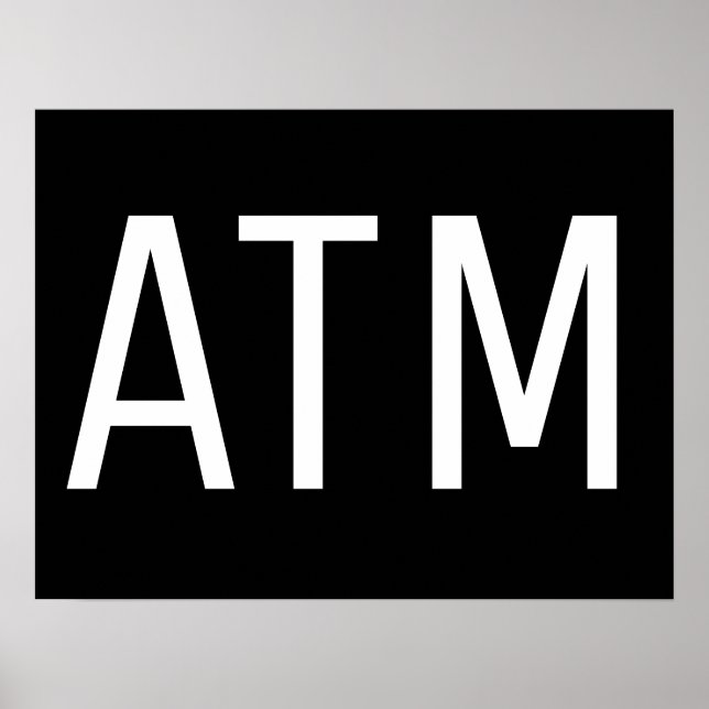 SVART ATM-TECKEN POSTER (Framsidan)