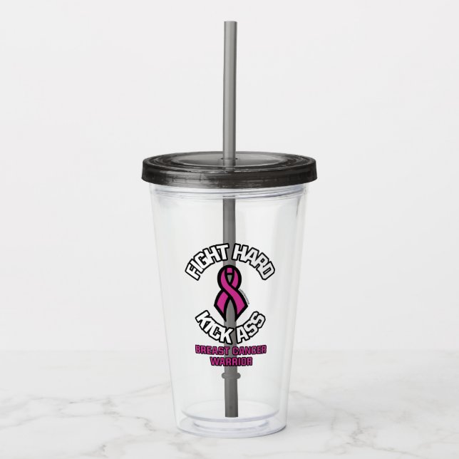 Svårt att kämpa... bröstcancer take away mugg (Framsida)