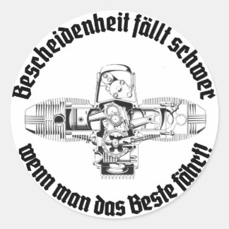 Svårt att vara ödmjuk dekal runt klistermärke