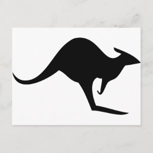 Svart australisk kangaroo - australien vykort