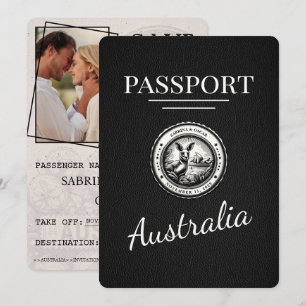 Svart Australiskt pass, spara datum Datumet