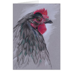 Svart Australorp höna Hälsningskort