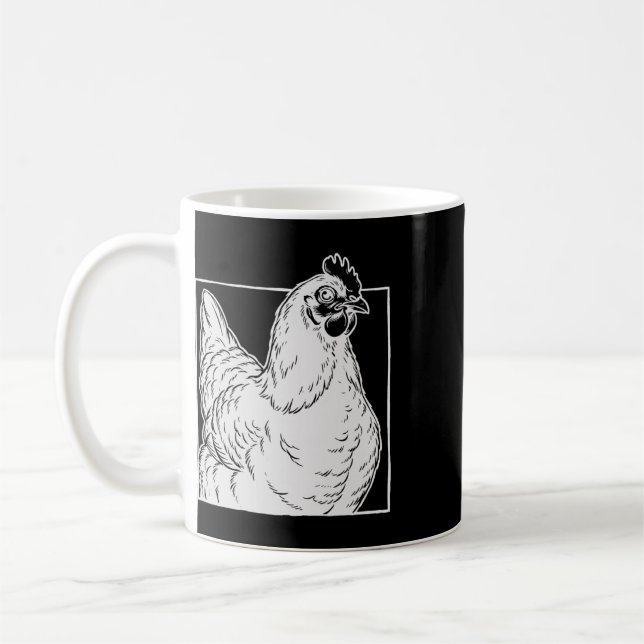 Svart Australorp Höna - Vintage Bondgård Konst  Kaffemugg (Vänster)