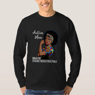 Svart Autism Mamma Ostrukturable Autism Awareness T Shirt
