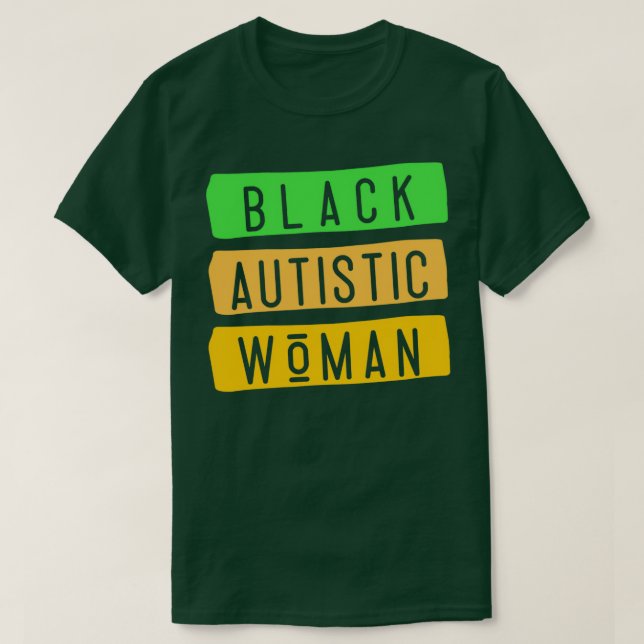 Svart autistisk kvinnors medvetandegrad Hjärtfärga T Shirt (Design framsida)