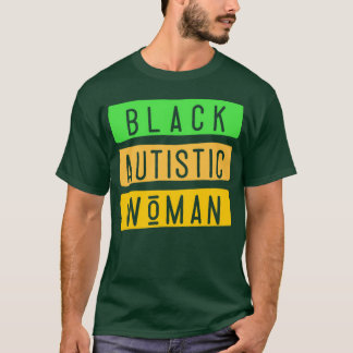 Svart autistisk kvinnors medvetandegrad Hjärtfärga T Shirt