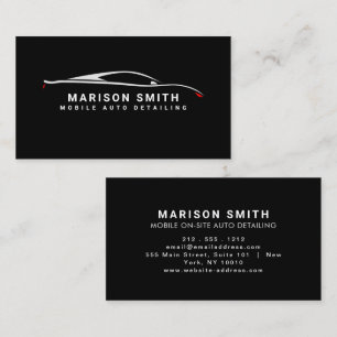Svart Auto Detailing, Auto Reparation Logo Svart F Visitkort
