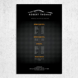 SVART AUTODETALJERAT, AUTOREPARERA FLYER