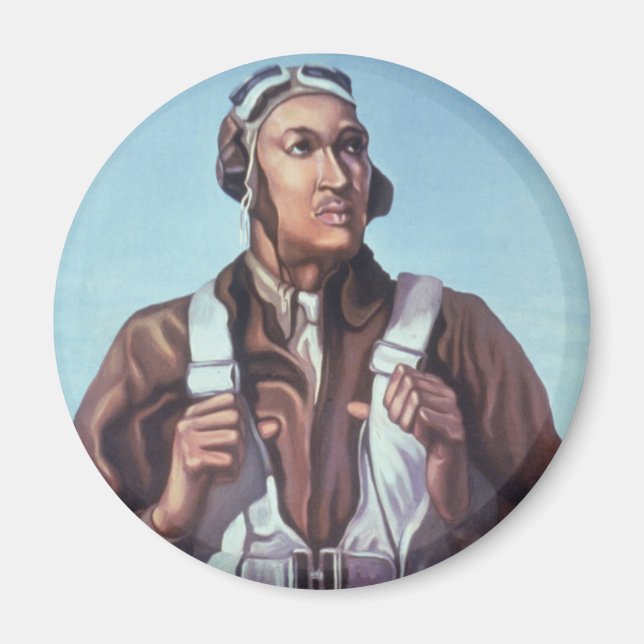 Svart Aviators: U.S. WW2 Militär Fighting Service Magnet (Framsidan)