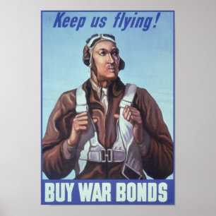 Svart Aviators: U.S. WW2 Militär Fighting Service Poster