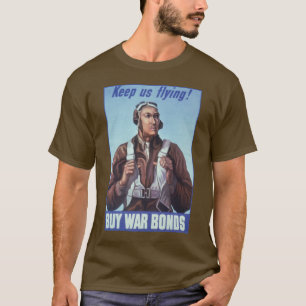 Svart Aviators: U.S. WW2 Militär Fighting Service T Shirt