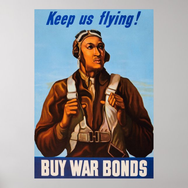 Svart Aviators US Fighter Pilots of WW2 Poster (Framsidan)