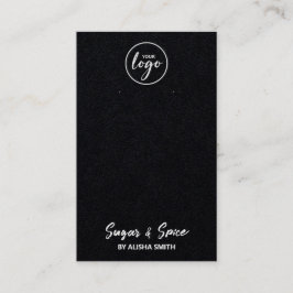 Svart avläsningskort för redigerbar Logotyp Visitkort