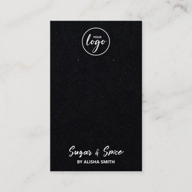 Svart avläsningskort för redigerbar Logotyp Visitkort (Framsida)