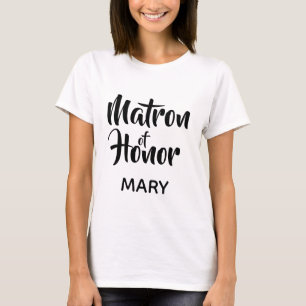 Svart Avslappnad Skript Matron av Honor Monogram F T Shirt