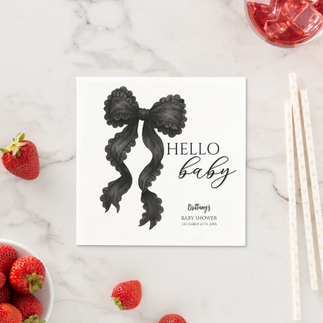 Svart babystövel, coquette Ribbon Pappersservett (Insitu)