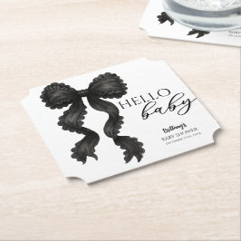 Svart babystövel, coquette Ribbon Underlägg Papper