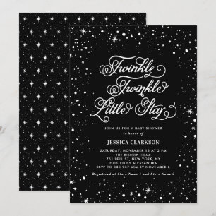 Svart babystövel med Twinkle Little Star Inbjudningar