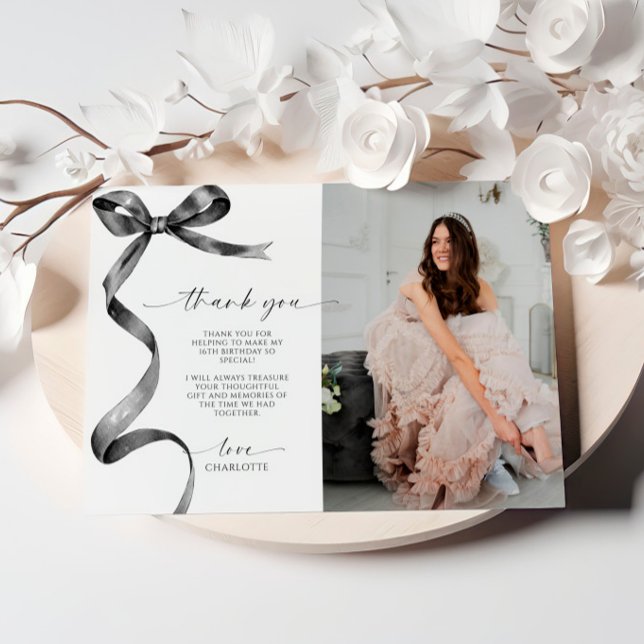 Svart Båg Foto Tacksamhetskort Inbjudningar (Skapare uppladdad)