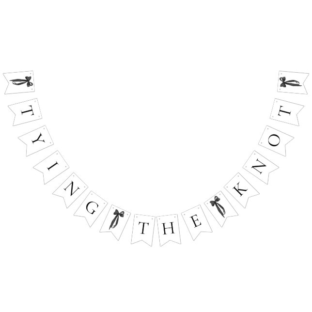 Svart båge knyter knuten Bröllopsdusch Banner Vimplar (Alla)