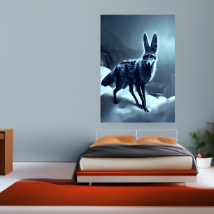 Svart bakad kavaj i snowen AI Art Poster