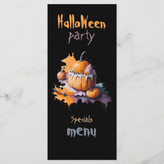Svart bakgrund för Halloween fest Flat Menu Meny