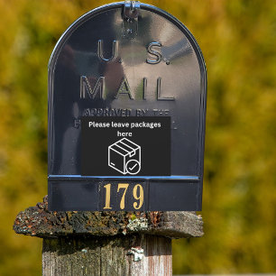 Svart bakgrund för paketmarkering för postlåda klistermärken