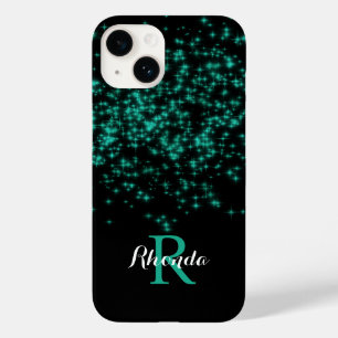 Svart bakgrund i Glitter Star, mousserande Teal Om