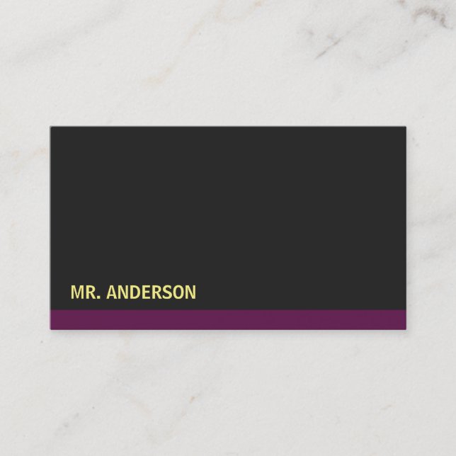Svart bakgrund Magenta accent Visitkort (Framsida)