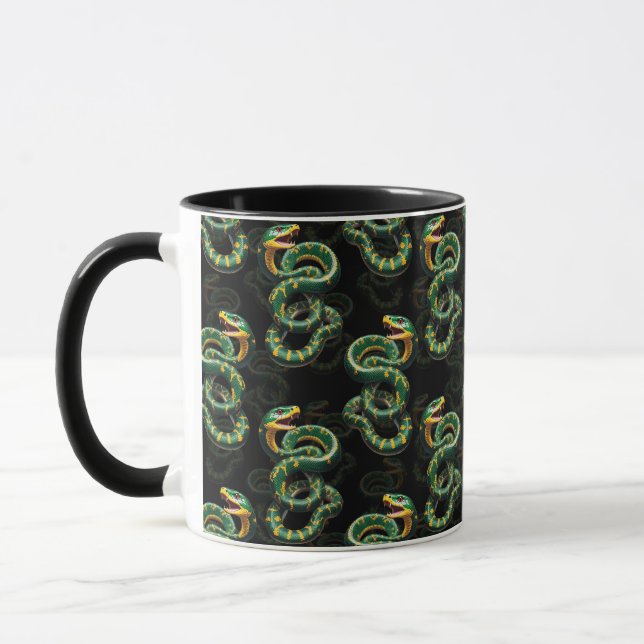 Svart bakgrundsögonblicksbild, Mönster design Mugg (Vänster)