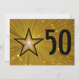 Svart baksida för '50'-årsjubileums inbjudan med g