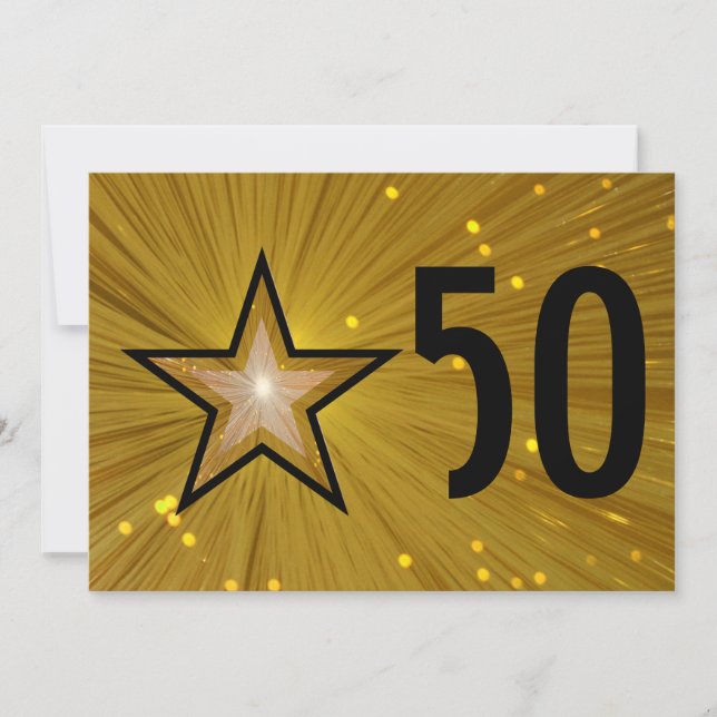Svart baksida för '50'-årsjubileums inbjudan med g (Framsida)