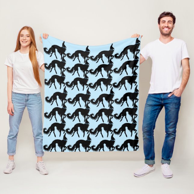 Svart balett Borzoi tryckt fluffig filt (På plats)