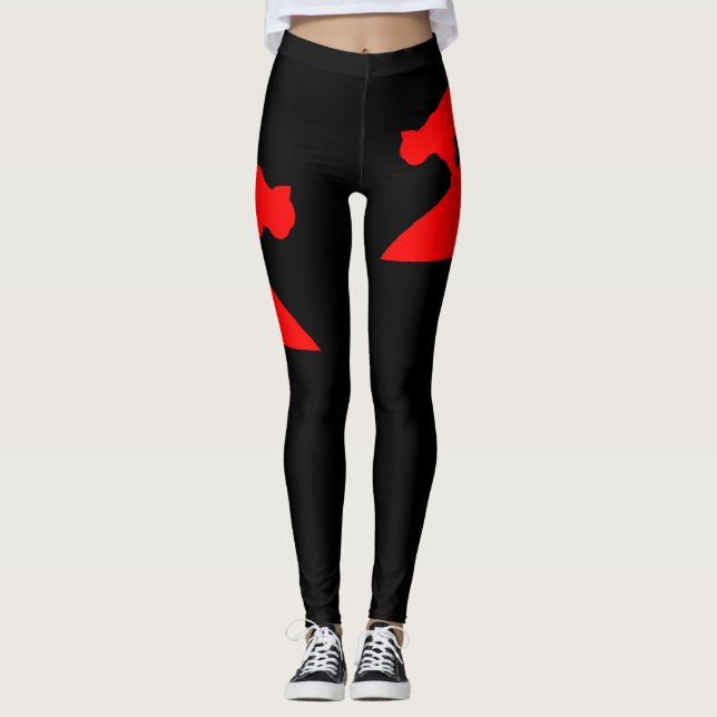 Svart baljgods för kattlover leggings (Framsida)