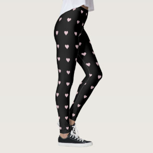 Svart baljgods med Rosa öron   Kvinnors bensin Leggings