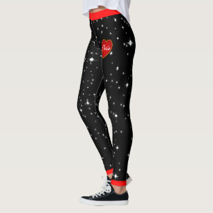 Svart baljskinn (anpassningsbar), nattrött, berusa leggings