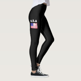 Svart baljväxter av amerikansk Flagga, amerikanska Leggings