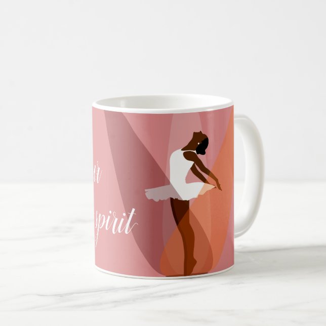 Svart Ballerina, svart rosa, balettdansare Kaffemugg (Framsida höger)