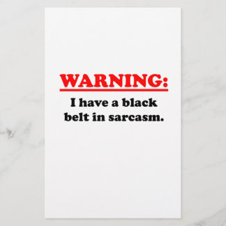 Svart bälte i Sarcasm Brevpapper