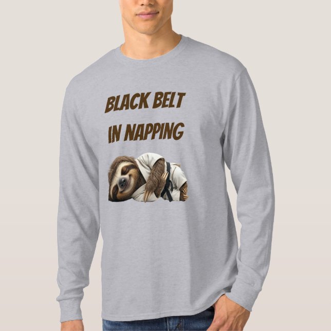 Svart Bälte I Tupplande Sengångare T Shirt (Framsida)